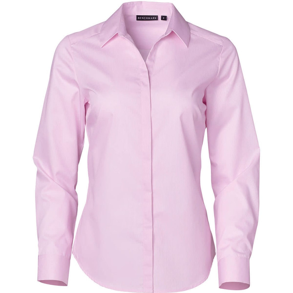Ladies' Dobby Striped Taped L/S Shirt