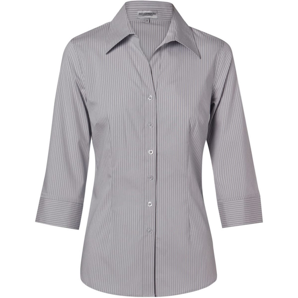 Women's Ticking Stripe 3/4 Sleeve Shirt