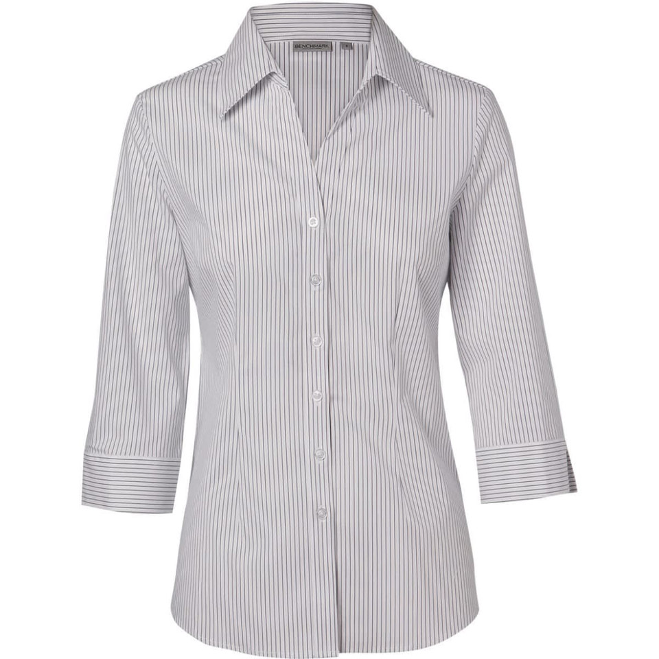 Women's Ticking Stripe 3/4 Sleeve Shirt