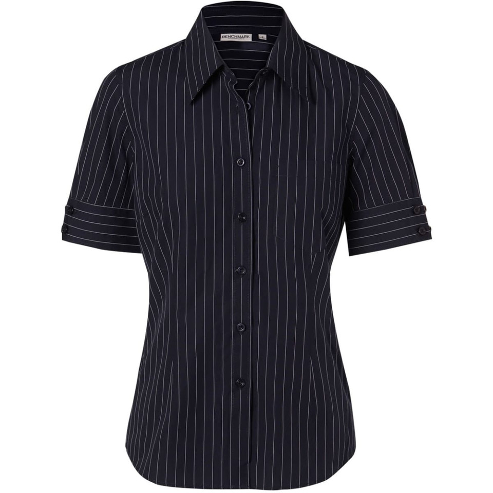 Women's Pin Stripe Short Sleeve Shirt