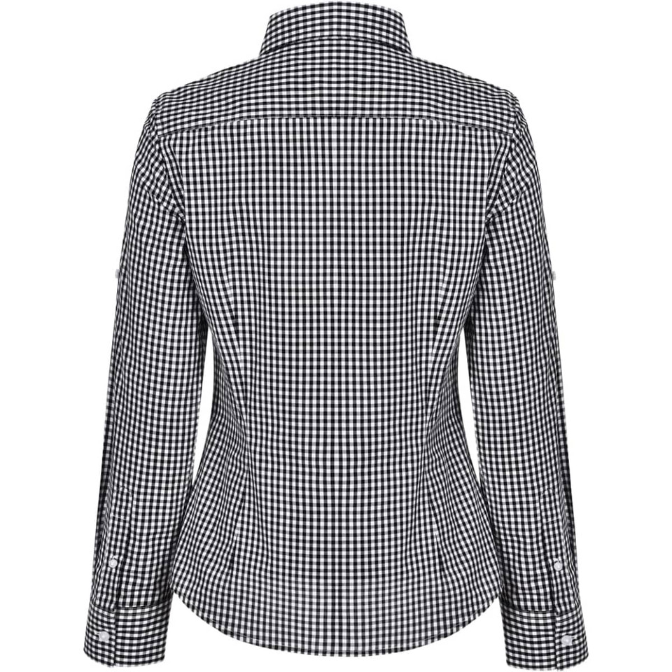 Women's Gingham Check Roll-up L/S Shirt