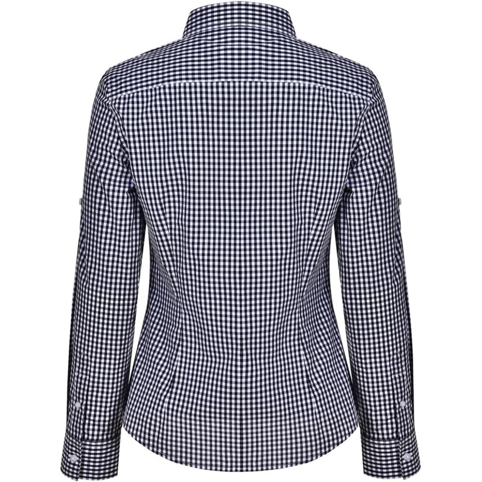 Women's Gingham Check Roll-up L/S Shirt