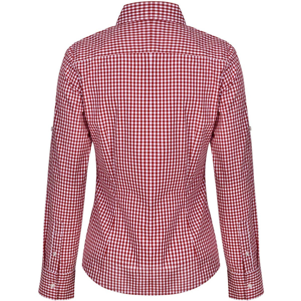 Women's Gingham Check Roll-up L/S Shirt