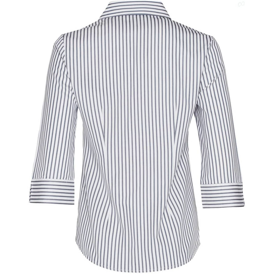 Women's Sateen Stripe 3/4 Sleeve Shirt