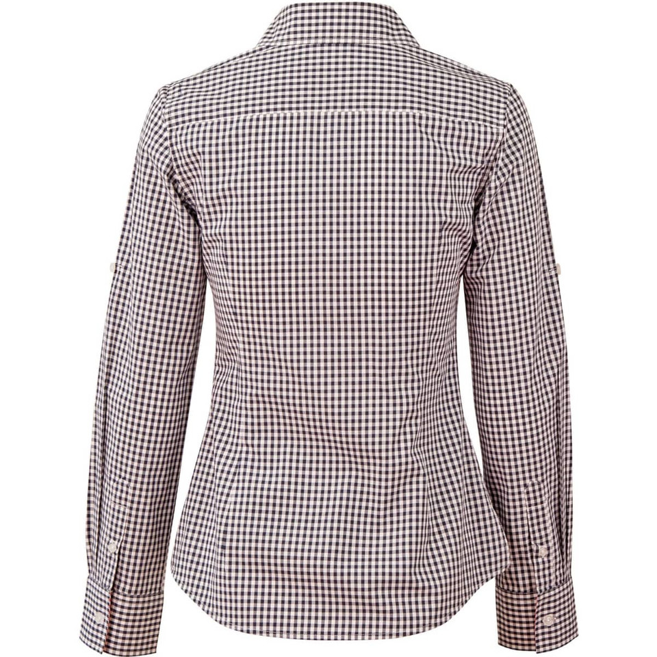 Women's Gingham Check Roll-up L/S Shirt