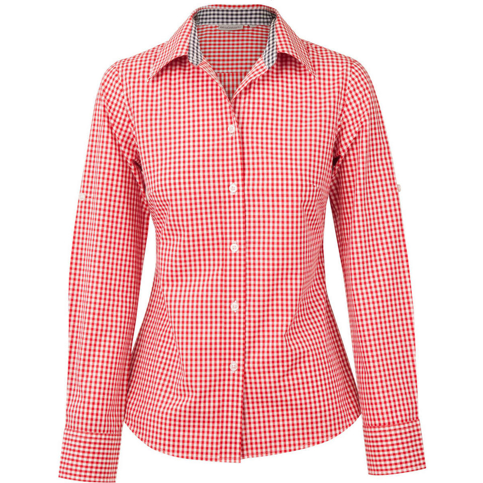 Women's Gingham Check Roll-up L/S Shirt