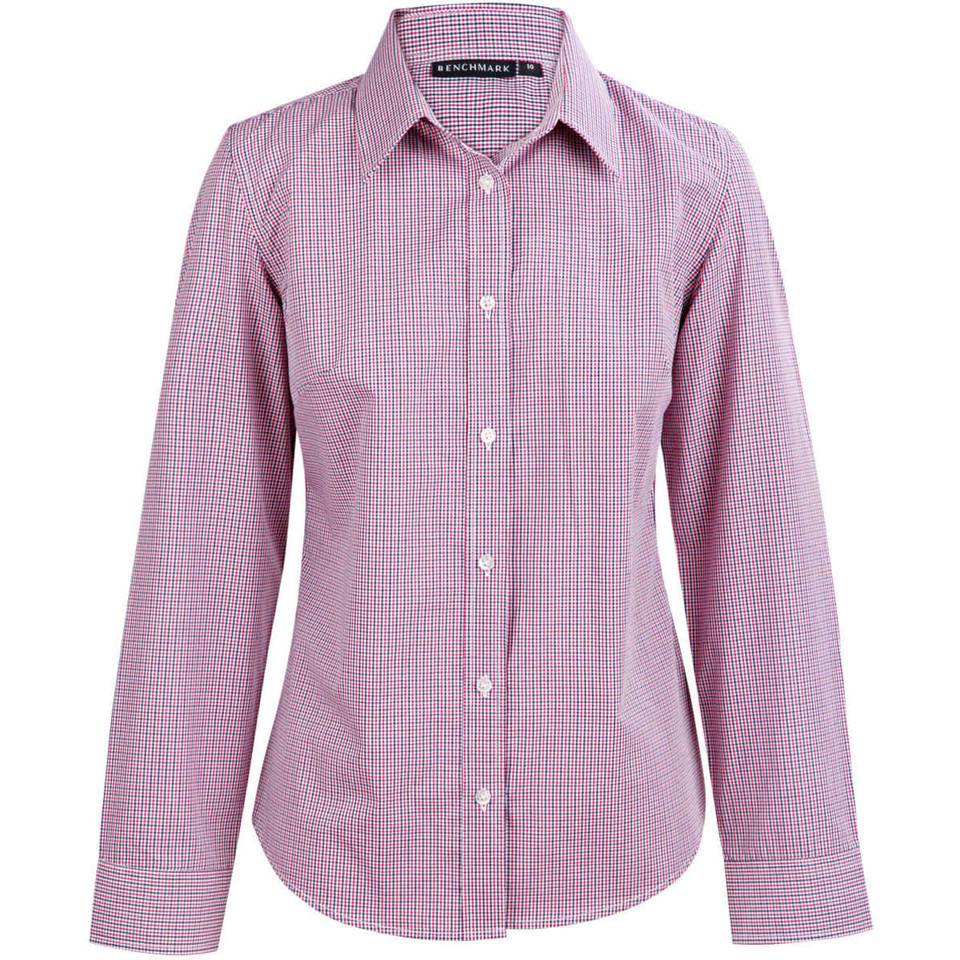 Ladies' Two Tone Mini Check L/S Shirt