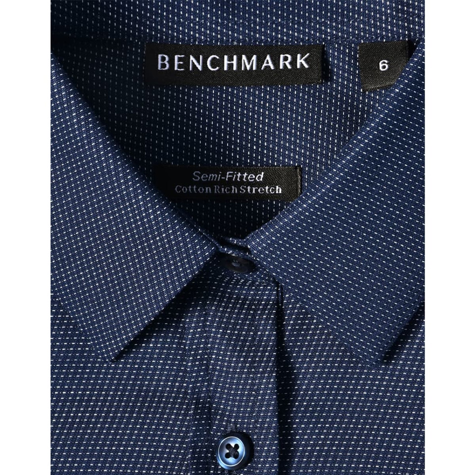 Ladies' Pin Dot Stretch L/S Shirt