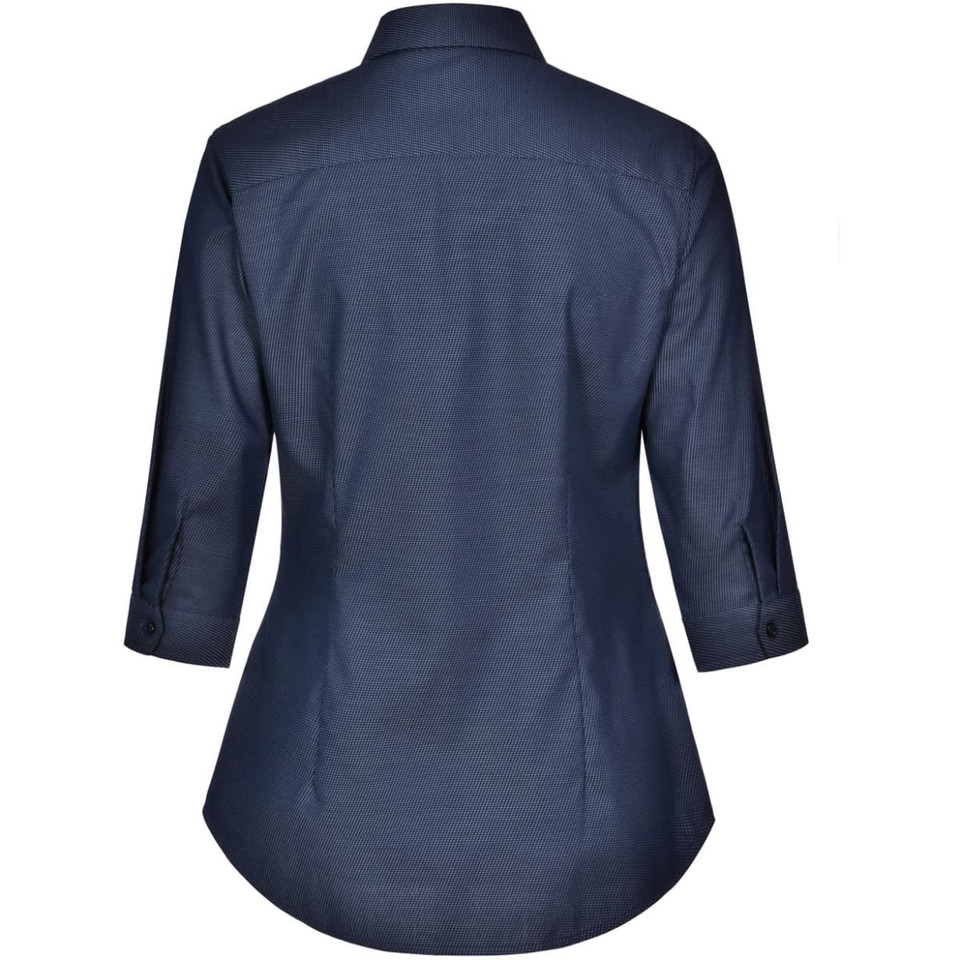 Ladies' Pin Dot Stretch 3/4 Sleeve Shirt