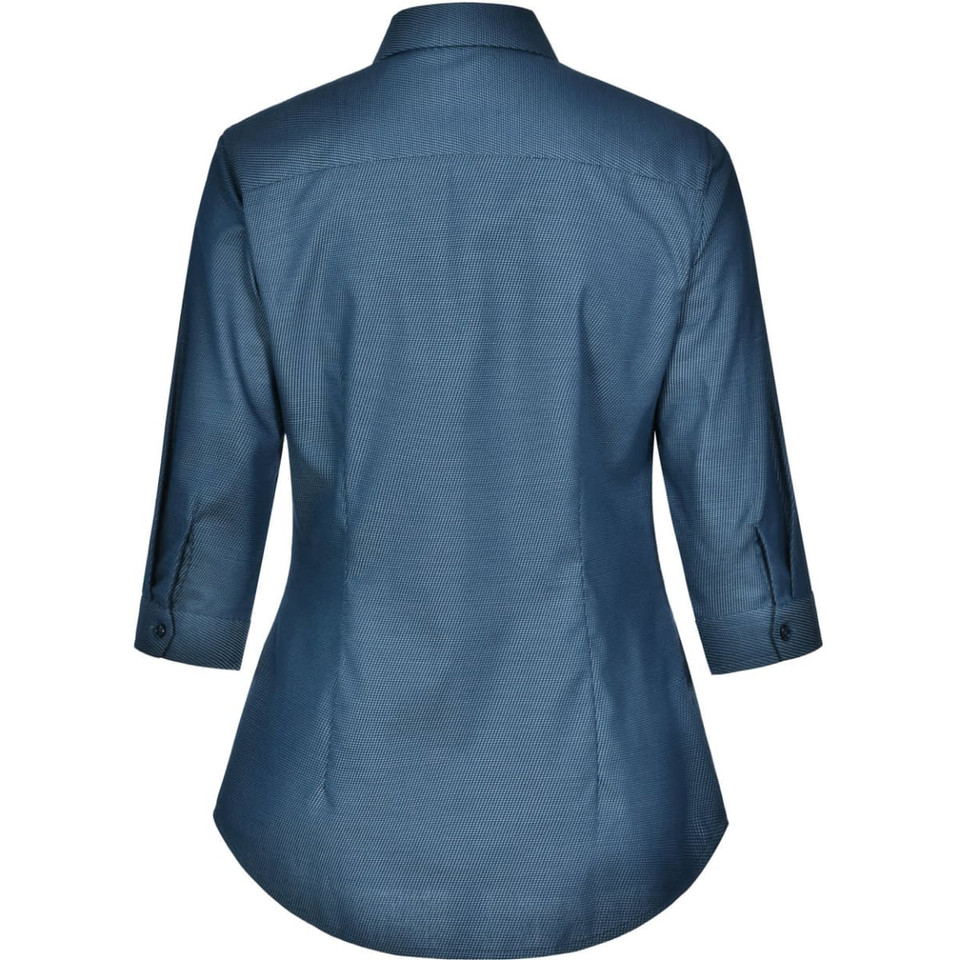 Ladies' Pin Dot Stretch 3/4 Sleeve Shirt
