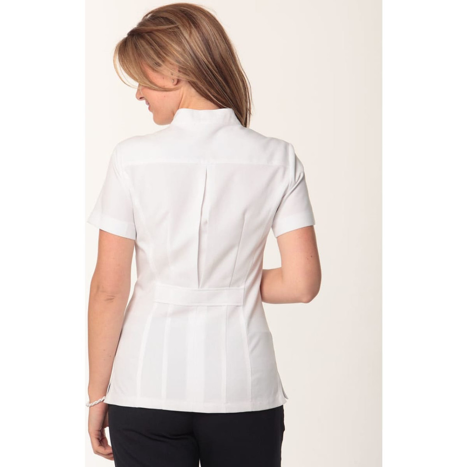Women's Full Zip Front Short Sleeve Tunic