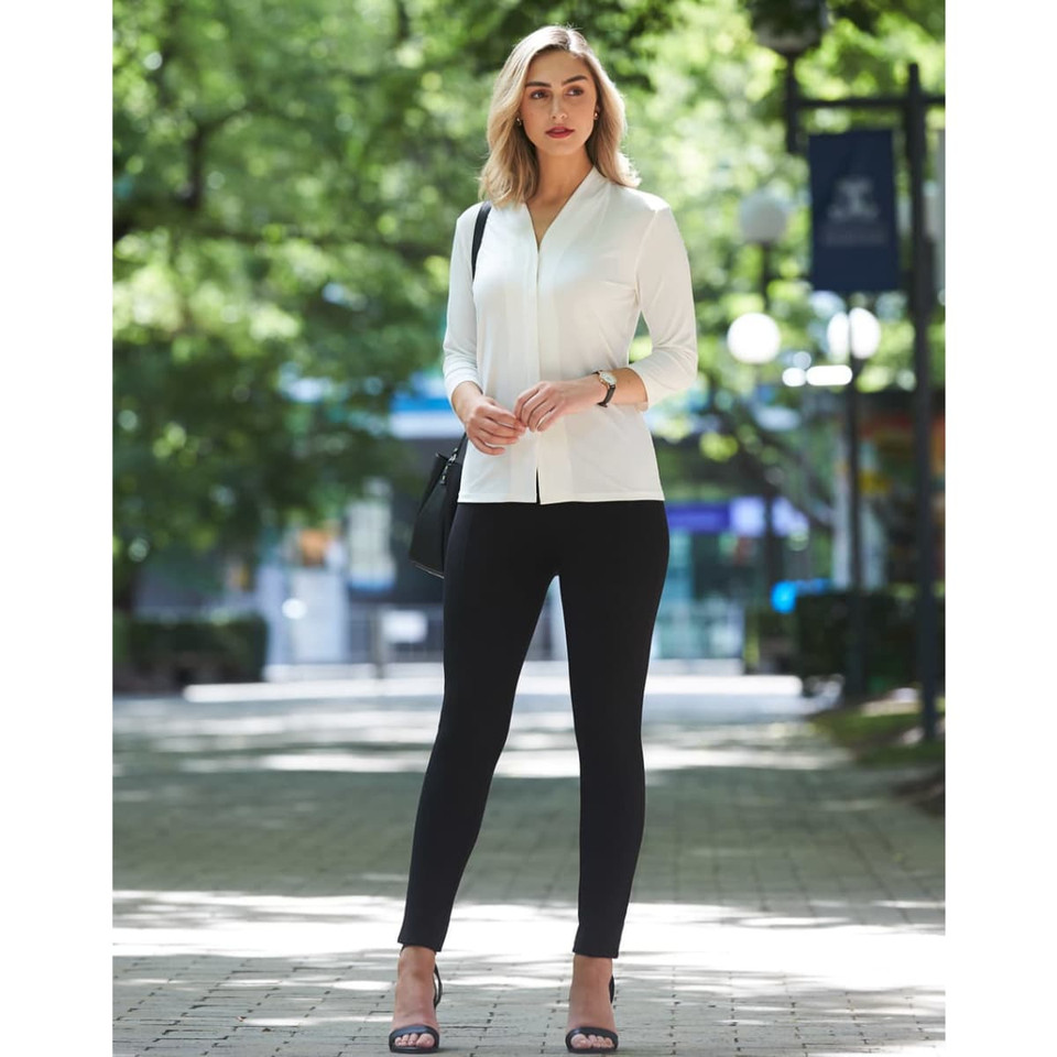 Ladies' Mid Sleeve Shawline Knit Top