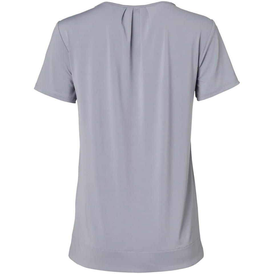 Ladies' Round Neck with Pleats S/S Knit Top