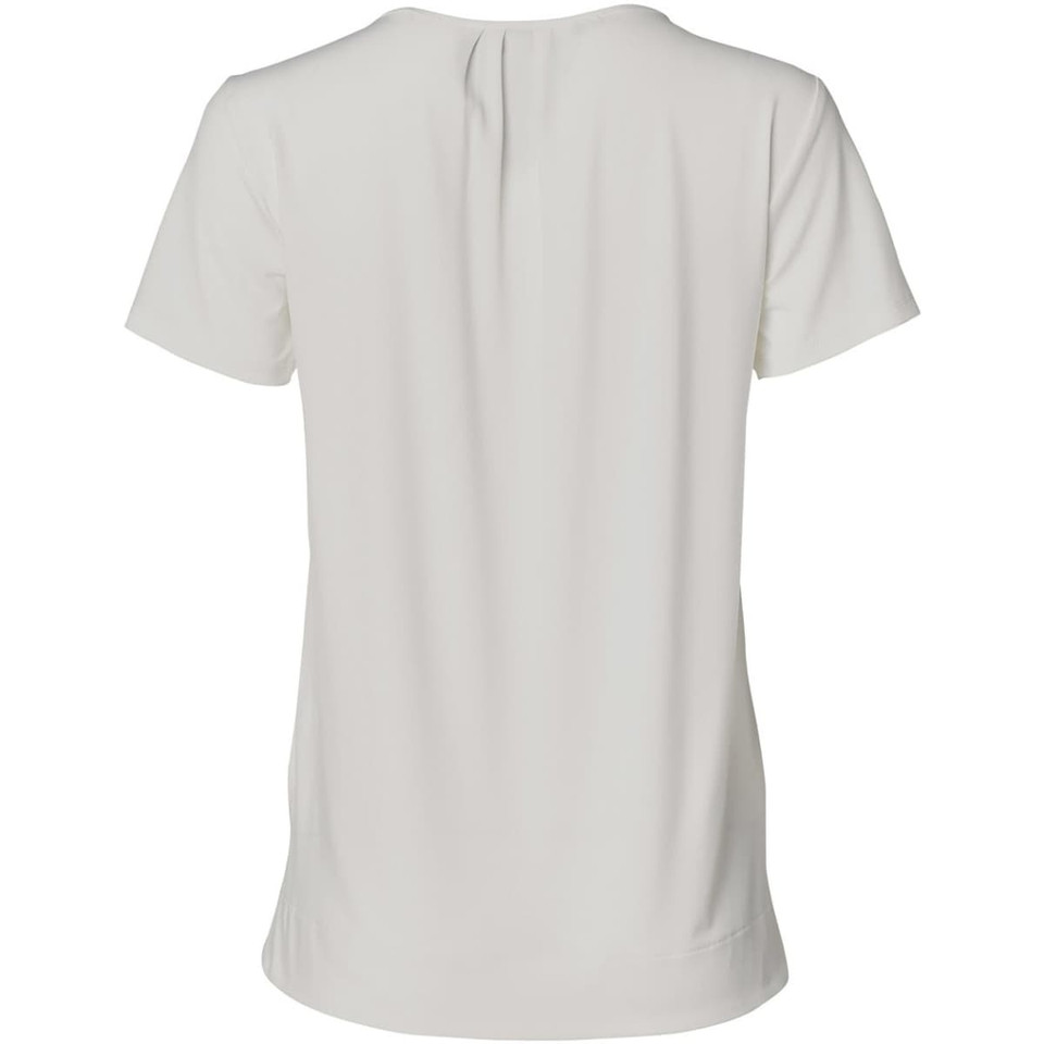 Ladies' Round Neck with Pleats S/S Knit Top
