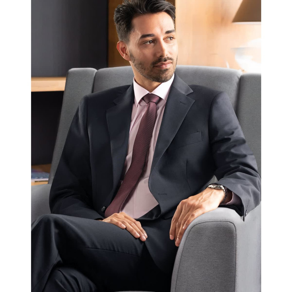 Men's Two Buttons Jacket in Wool Stretch