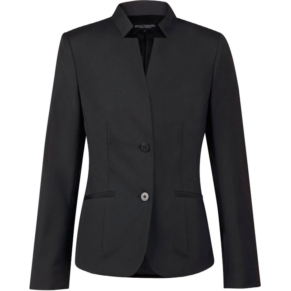 Ladies' Wool Blend Stretch Reverse Lapel Jacket