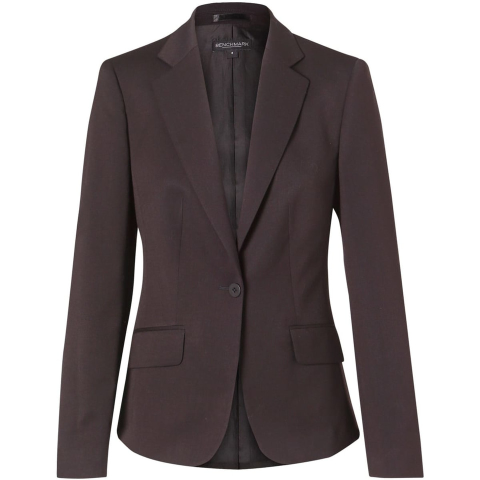Women's One Button Cropped Jacket in Poly/Viscose Stretch