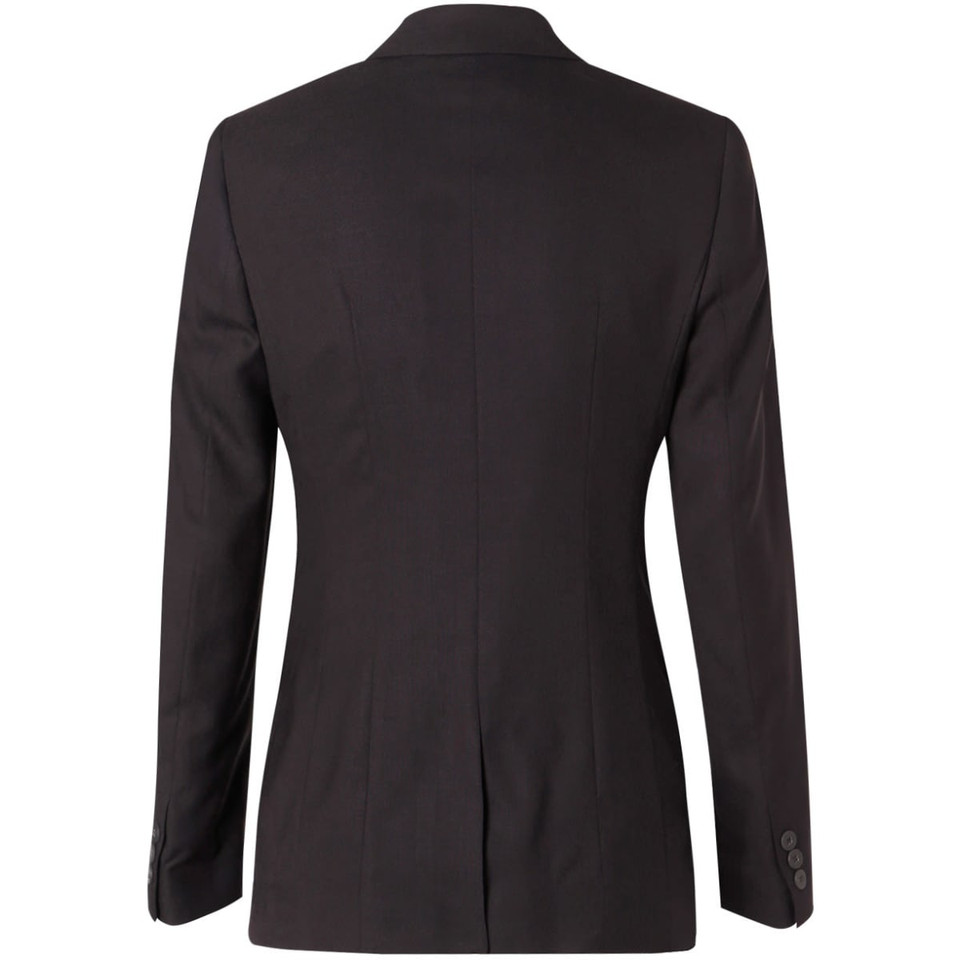 Women's Two Buttons Mid Length Jacket in Poly/Viscose Stretch
