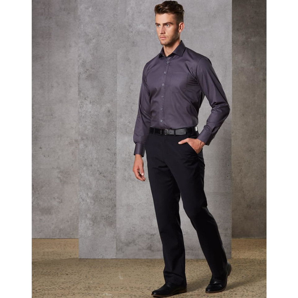 Men's Wool Blend Stretch Flexi Waist Pants