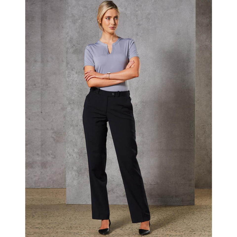 Women's Slim Leg Flexi Waist Pants in Wool Stretch