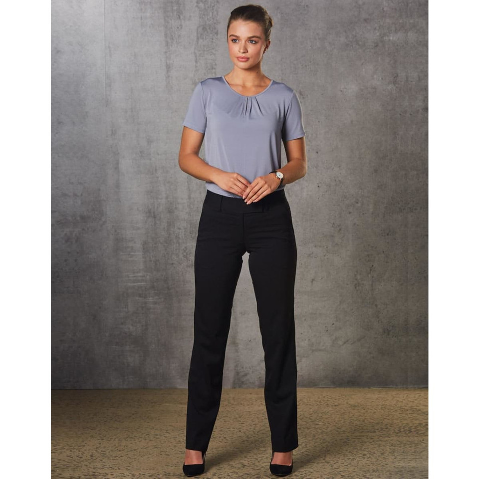 Women's Low Rise Pants in Poly/Viscose Stretch