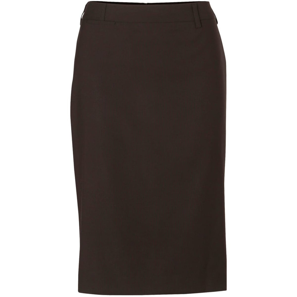 Women's Mid Length Lined Pencil Skirt in Poly/Viscose Stretch