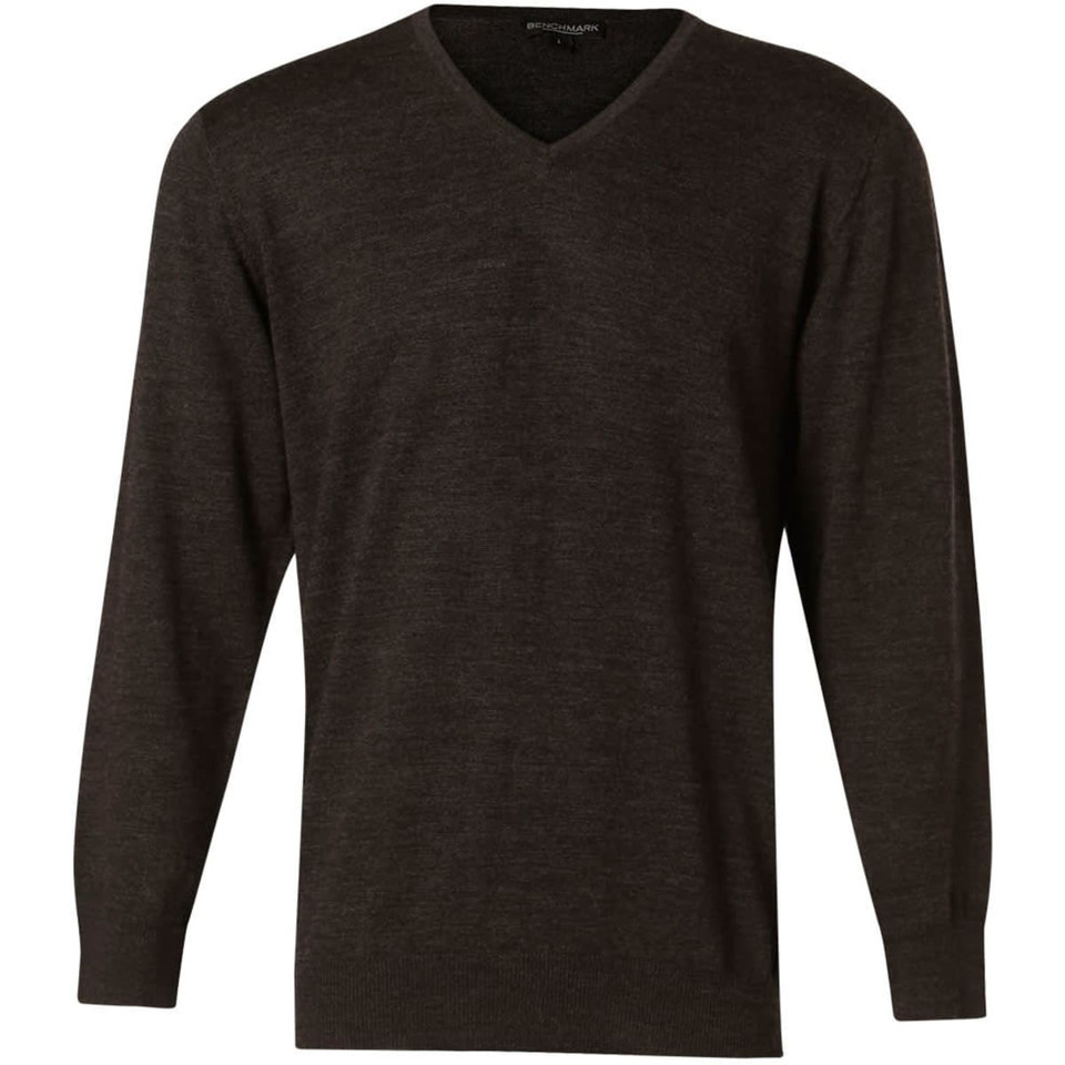 Men's 100% Merino Wool V Neck L/S Sweater