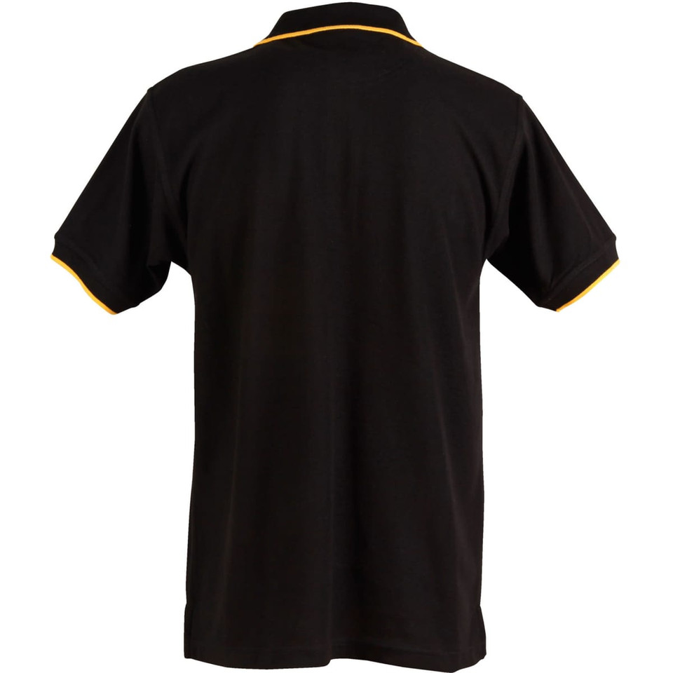 Mens S/L pique polo contrast