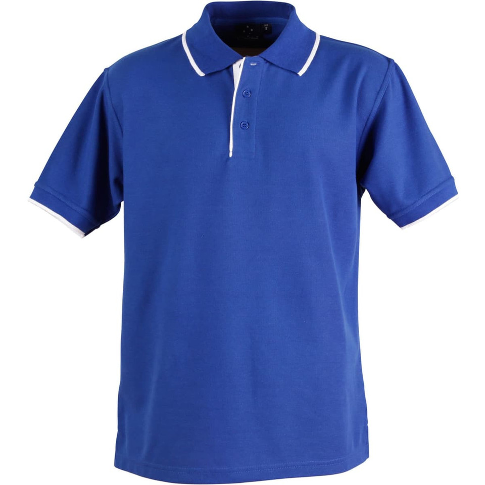 Mens S/L pique polo contrast