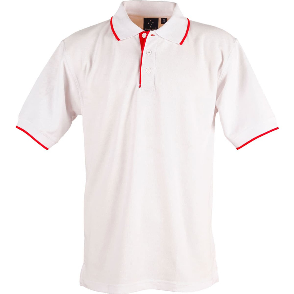 Mens S/L pique polo contrast