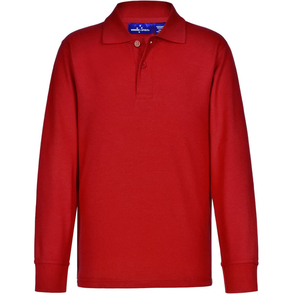 Kids' 240gsm Poly/Cotton Pique L/S Polo