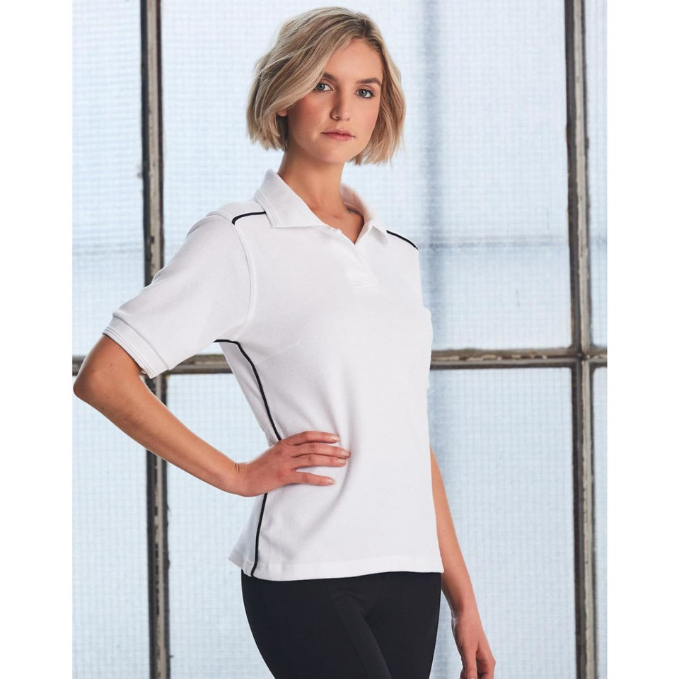 ladies' pure cotton contrast piping
