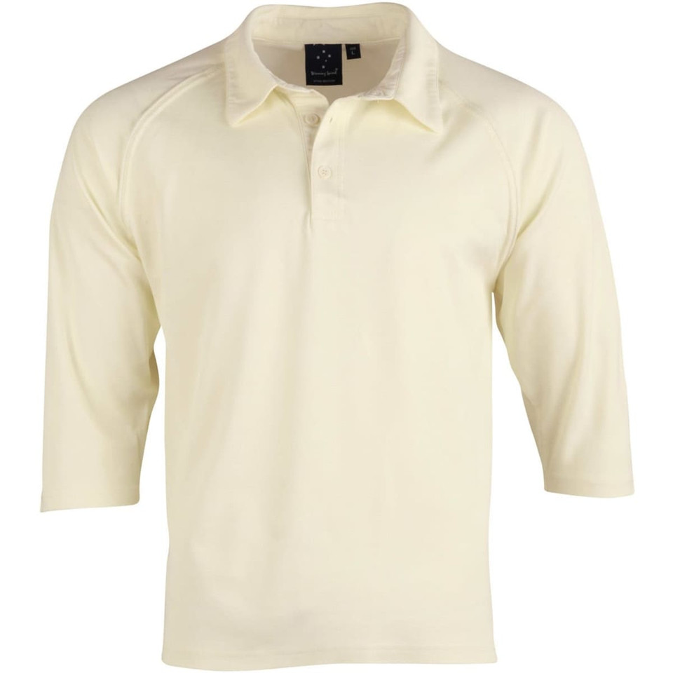 Mens 3/4 sleeve cricket polo