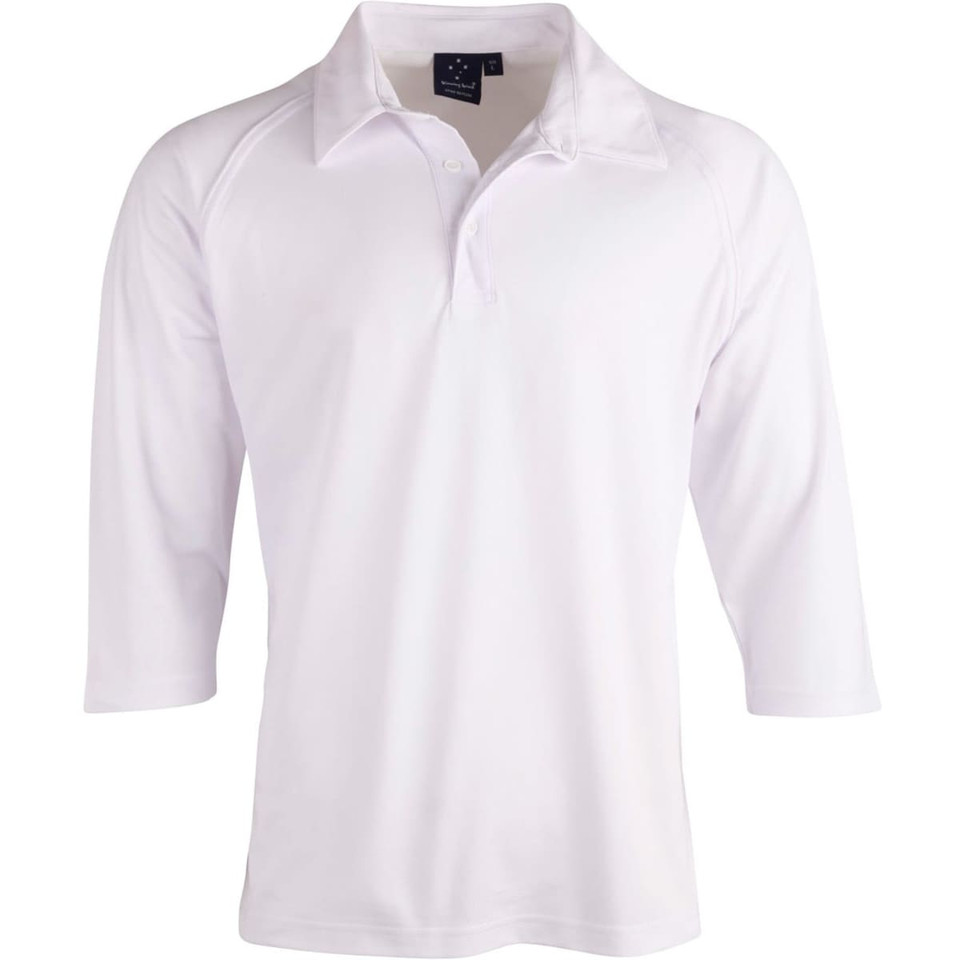 Mens 3/4 sleeve cricket polo