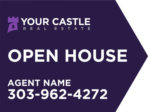 YCRE - 24"W x18''H Directional Open House Sign