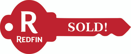 #R5 - Redfin Key Shaped "SOLD! Sign, 29''W x12''H - Red