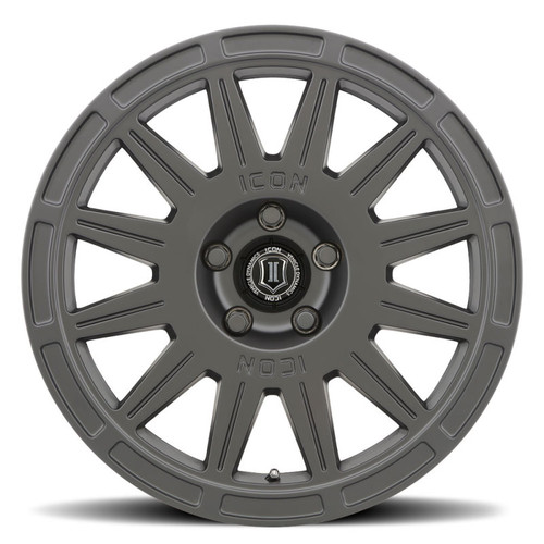 ICON Ricochet 17x8, 5x4.5in, 38mm Offset, 6in BS, Satin Black Wheel - 7017806560SB