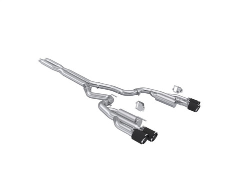MBRP 2024+ Ford Mustang 5.0L T304 SS 3in Cat-Back Exhaust w/ Quad Carbon Fiber Tips (Valve Delete) - S72823CF Photo - Primary