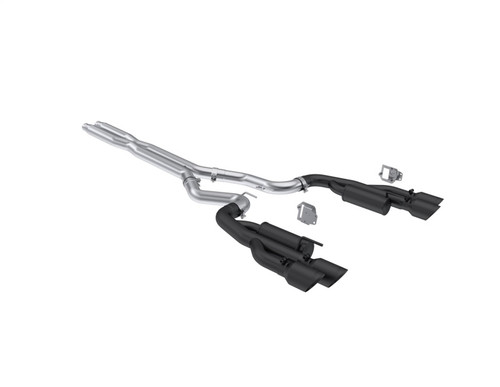 MBRP 2024+ Ford Mustang 5.0L Blk Alum. SS 3in Cat-Back Exhaust w/ Quad Blk Tips (Valve Delete) - S7282BLK Photo - Primary