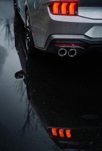 MBRP 2024+ Ford Mustang 5.0L Blk Alum. SS 3in Cat-Back Exhaust w/ Quad Blk Tips (Valve Delete) - S7282BLK Photo - Close Up