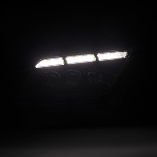 AlphaRex MK II NOVA-Series Clear Lens LED Projector Headlights w/Active Lighting & Sequential Signals, Alpha Black Housing - 880487 (2013-2014 Mustang)