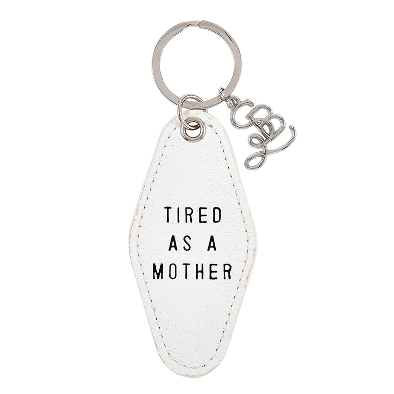 Face to Face Leather Motel Key Tag - Tired As A Mother - Santa Barbara  Design Studio