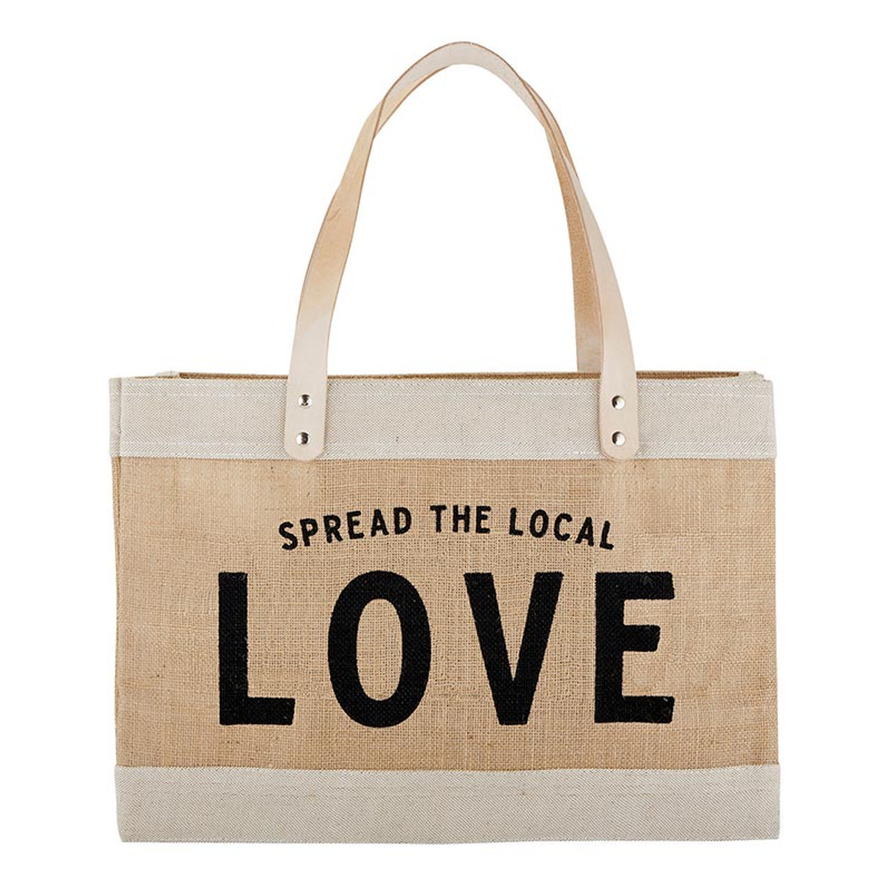 Large Natural Market Tote - Spread the Local Love