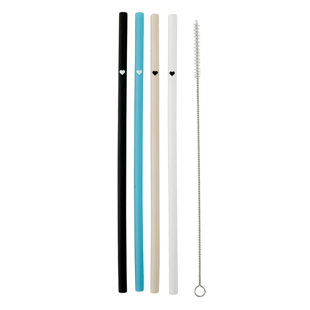 Reusable Silicone Straws with Straw Charms