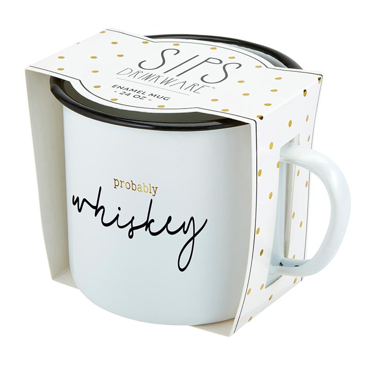 Enamel Mug - Probably Whiskey - Santa Barbara Design Studio