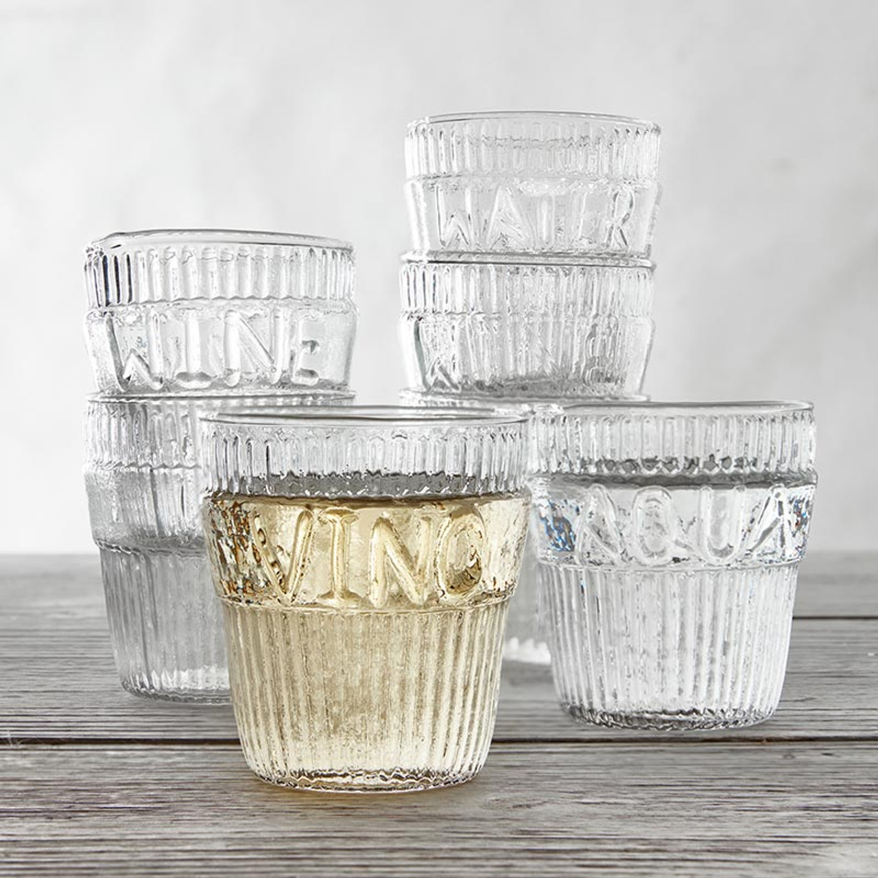 Quadrat Romanian Crystal Water Glasses, Set of 4 - Drinkware