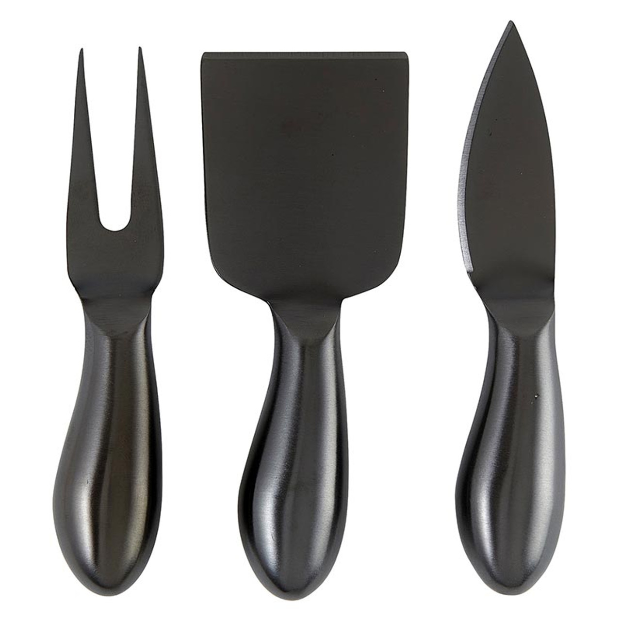 Santa Barbara Matte Black Cheese Knives Book Box