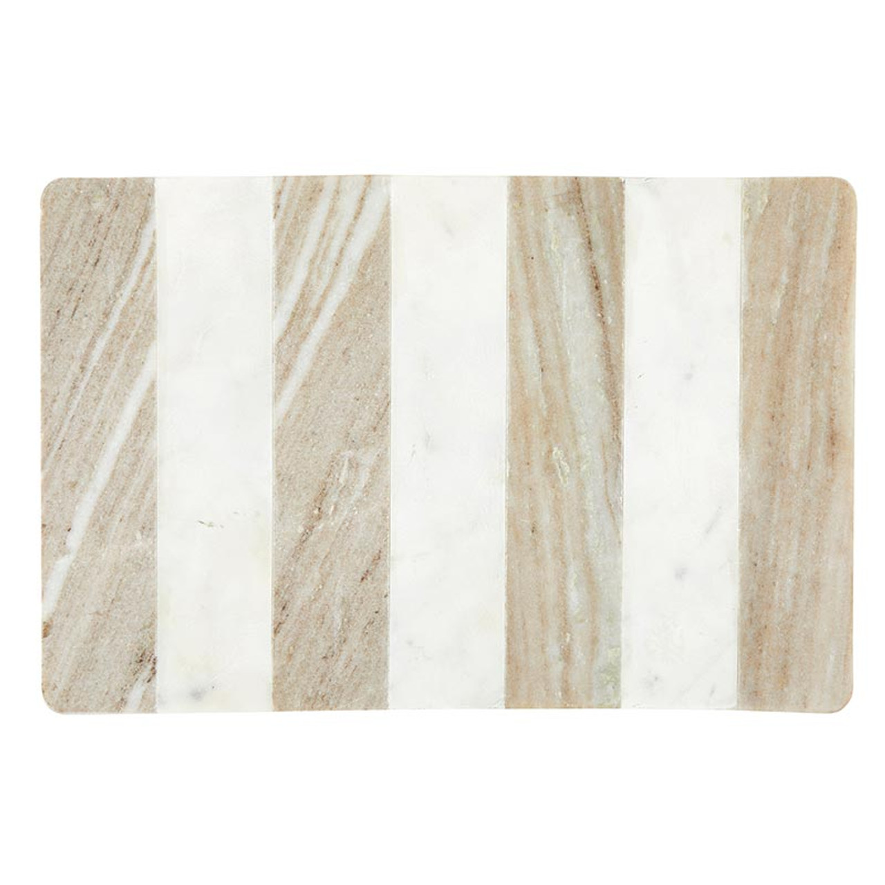 Brass Bamboo Motif White Marble Tray