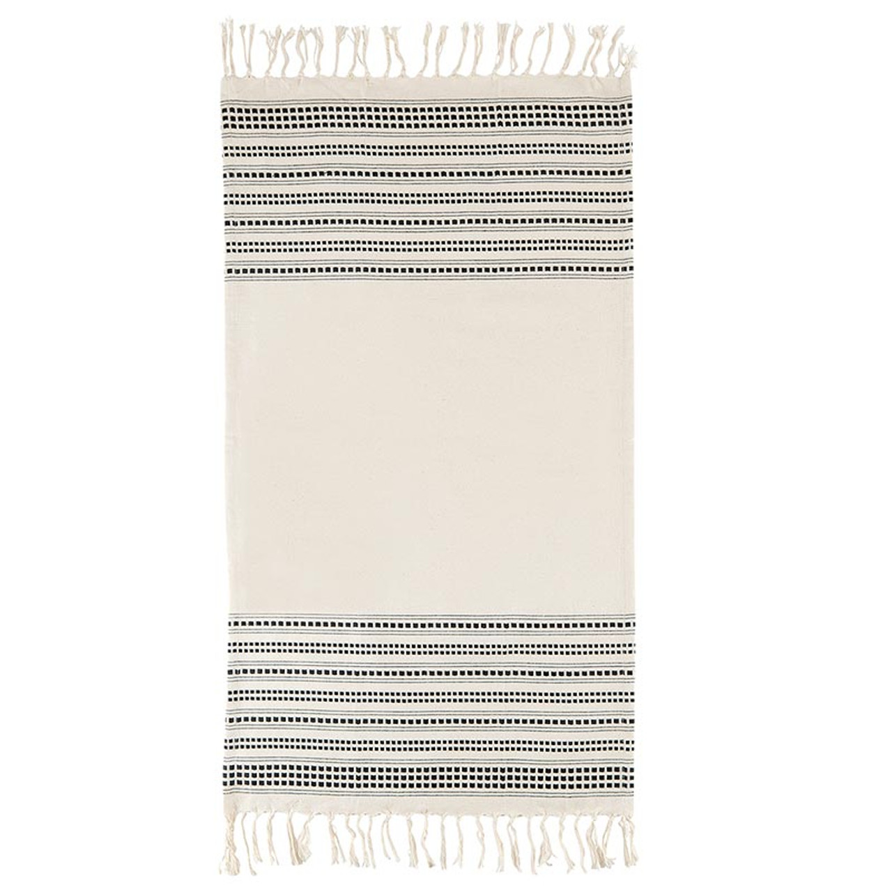 Knit Dish Towel - Ivory/Black - Santa Barbara Design Studio