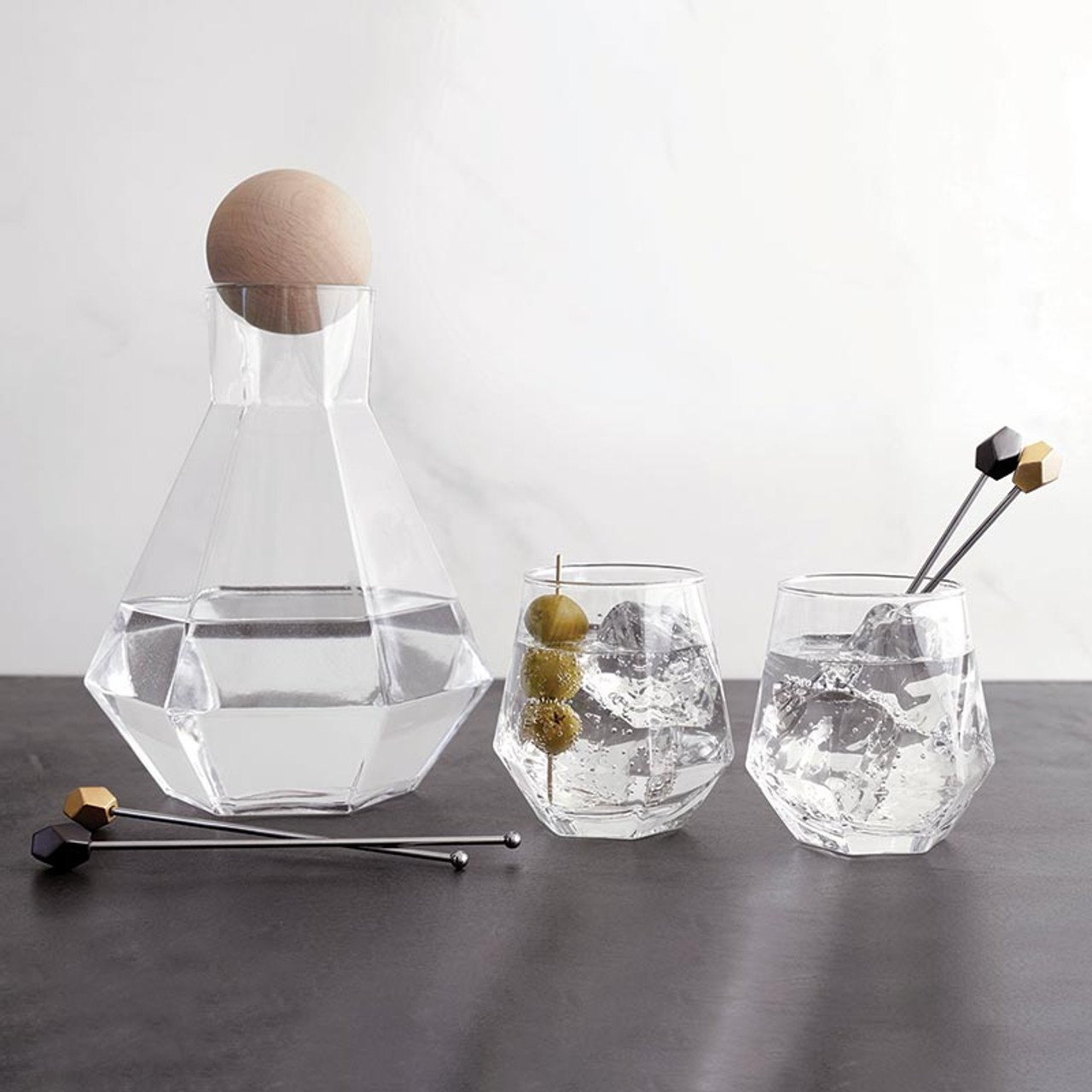 Hammered Glass Bottle & Glass Decanter - Santa Barbara Design Studio
